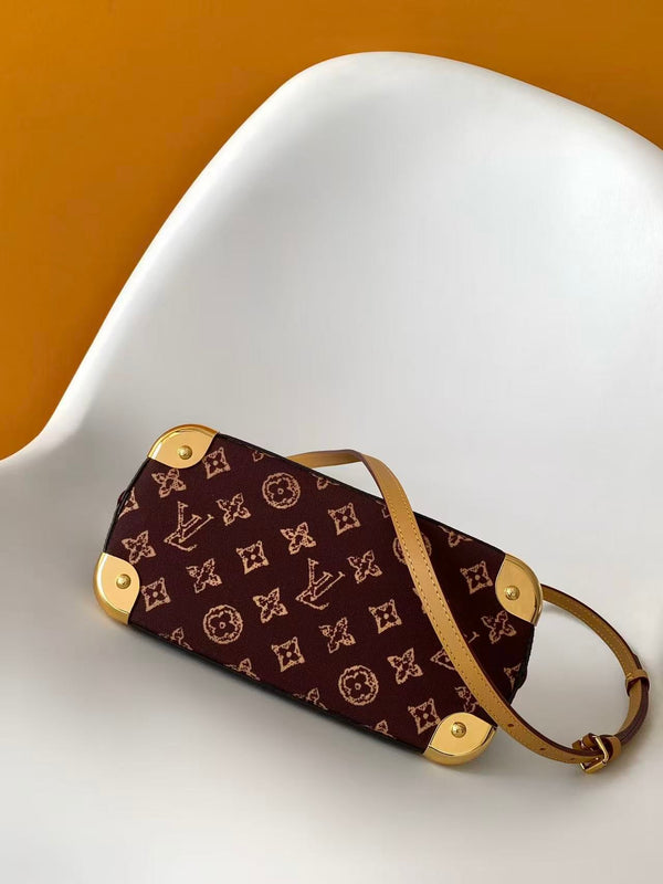 LV Alma Trunk BB Bag 22cm Brown in Denim combined with Cowhide 287208