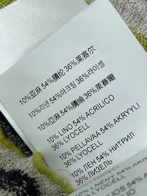 Miu 26 Color-blocked Striped Short-sleeved Top Green in Acrylic 380669