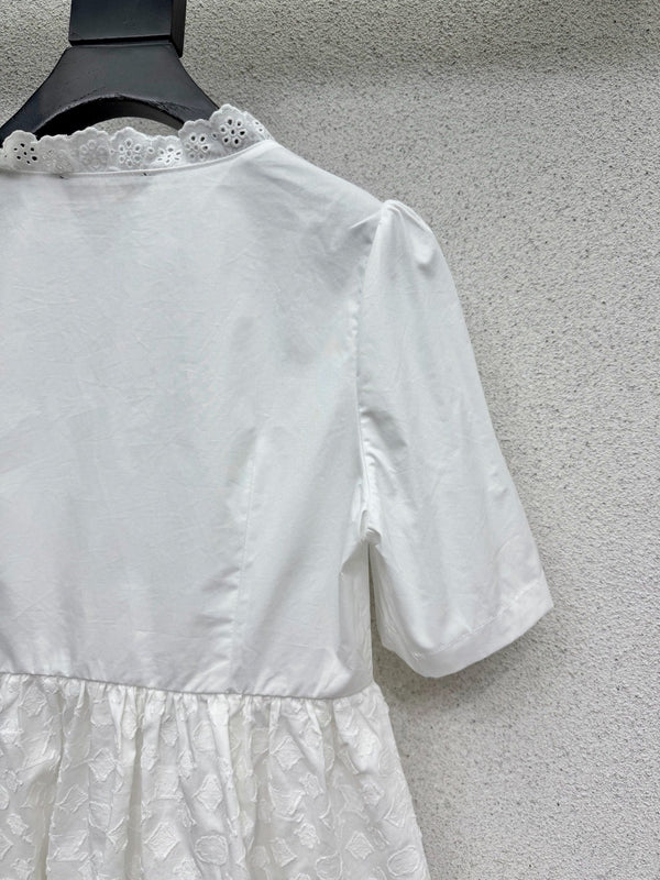 LV Short-sleeved Top White in Cotton 382445