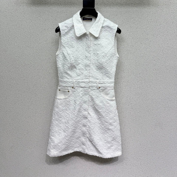 LV Dress White in Cotton 382434