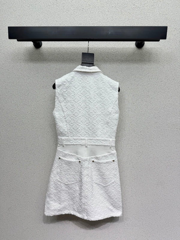 LV Dress White in Cotton 382434