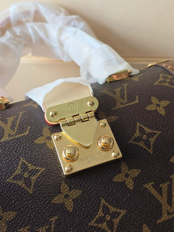 LV Speedy Trunk Handbag 21cm Brown in PVC Fabric with Leather 287737