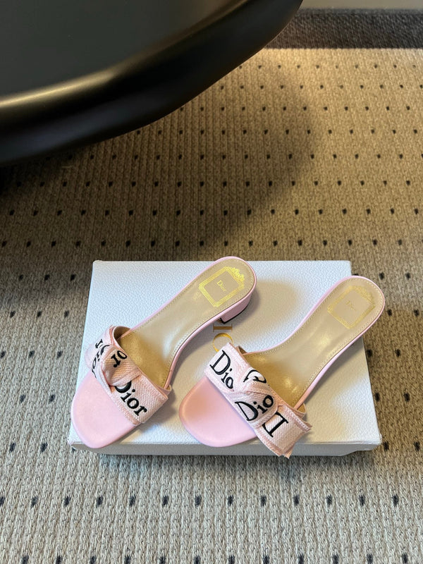 CD 26SS Letter Webbing Sandals 40 Pink in Fabric 789476