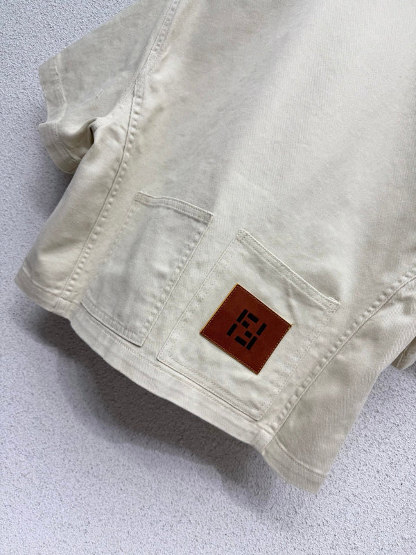 FD Denim Short-sleeved Top in Cotton 384277