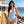 CC Striped Floral One-Piece Swimsuit in Blue White 289860