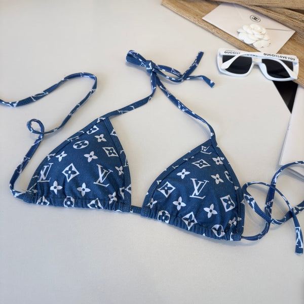 LV Graphic Monogram Bikini in Blue Polyamide 238470