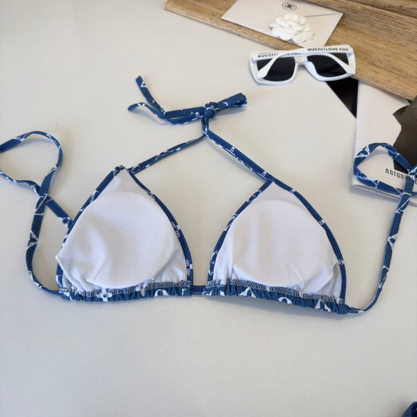 LV Graphic Monogram Bikini in Blue Polyamide 238470