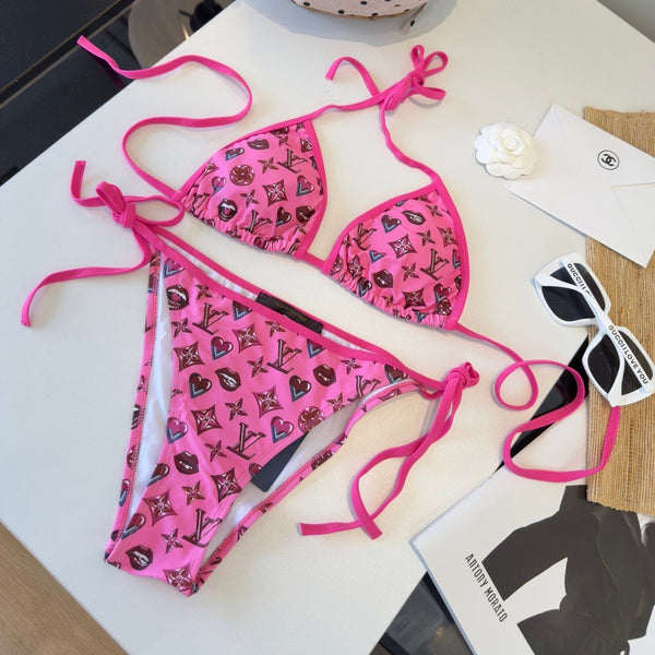 LV Graphic Monogram Bikini in Pink Polyamide 230987