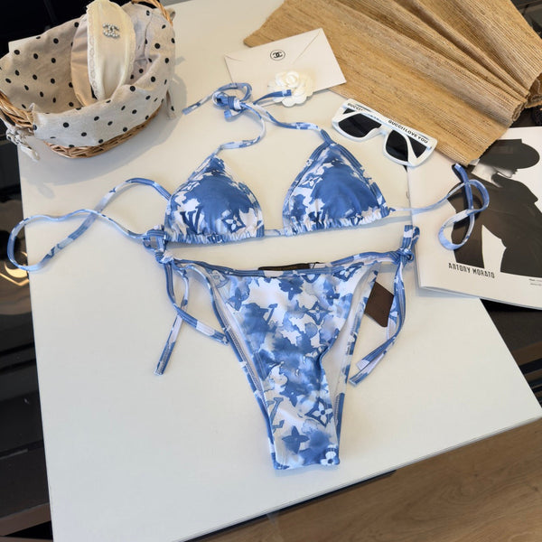 LV Patterned Bikini Blue White in Polyamide 164551