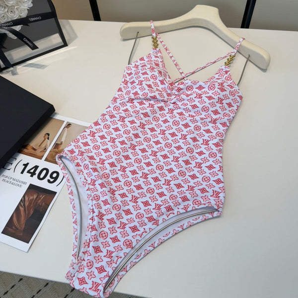 LV Monogram One-Piece Swimsuit Pink in Polyamide 206298