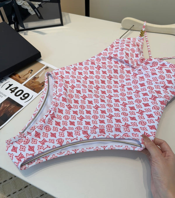 LV Monogram One-Piece Swimsuit Pink in Polyamide 206298