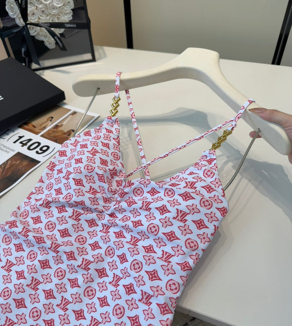 LV Monogram One-Piece Swimsuit Pink in Polyamide 206298