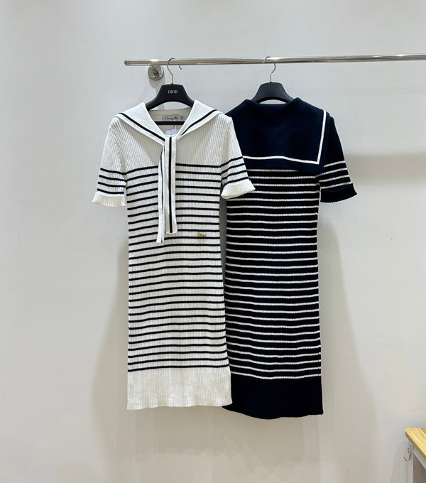 CD 2026 Stripes Knit Dress Cotton 479365