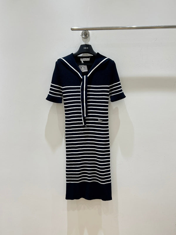 CD 2026 Stripes Knit Dress Cotton 479365