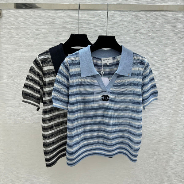 CC 2026 Striped Knitted Polo Shirt Wool  516777