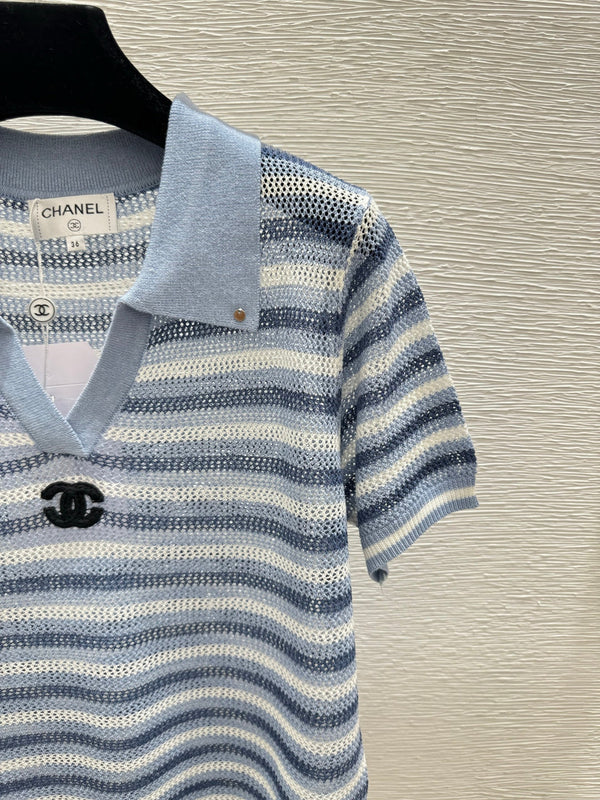 CC 2026 Striped Knitted Polo Shirt Wool  516777