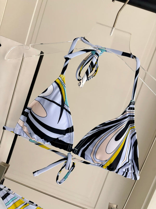Pucci Printed Two-Piece Bikini Multicolor Cotton Blend 155431