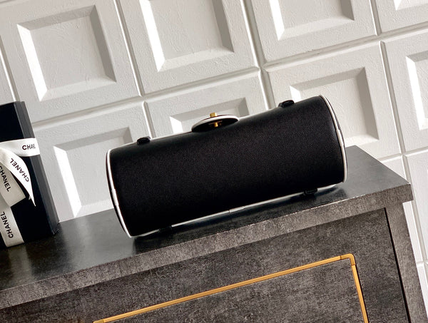 CC Preppy Coco Bowling Bag 30cm Black Cowhide Lambskin