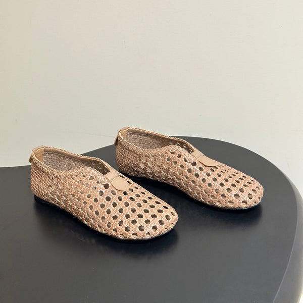 LP 26s Floaty Flats Begie Handwoven Cowhide Leather 235278