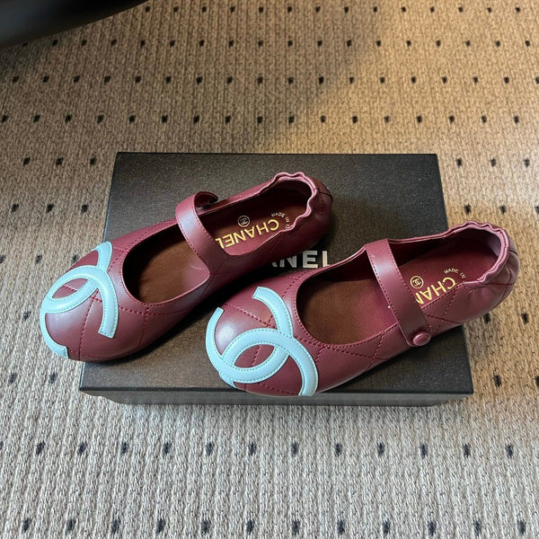 CC 26s Coco Beach Mary Jane Flats Burgundy Cowhide