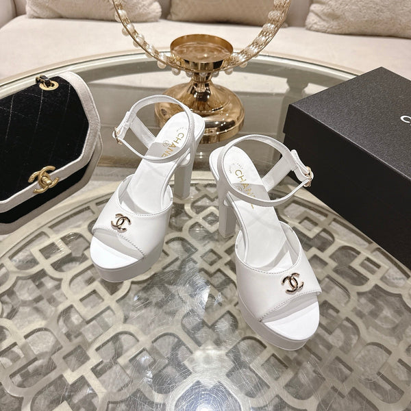 CC 2026 Platform Sandals 11cm White Sheepskin 834300