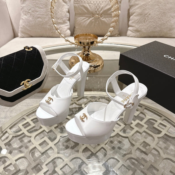 CC 2026 Platform Sandals 11cm White Sheepskin 834300