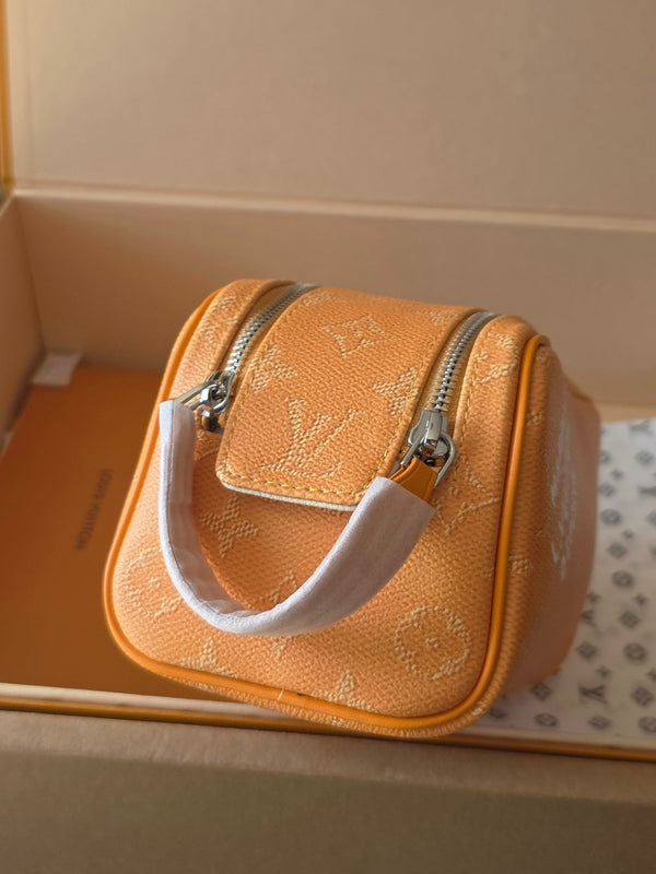 LV Monogram Zip Pouch 20cm Light Orange PVC & Leather Trim 292018