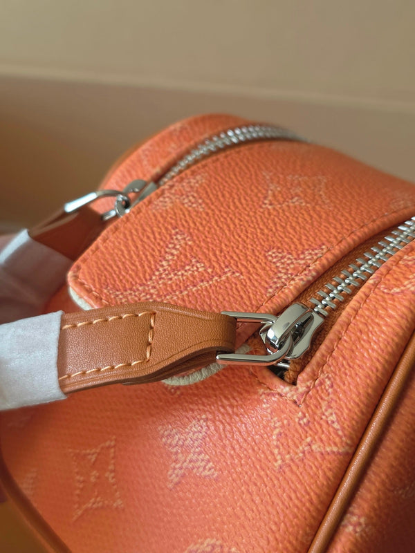 LV Monogram Zip Pouch 20cm Orange PVC & Leather Trim 292016