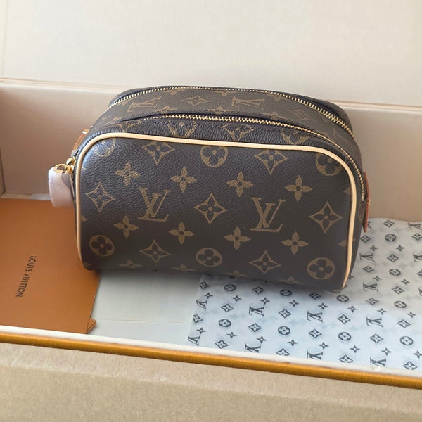 LV Monogram Zip Pouch 20cm Brown PVC & Leather Trim 292012