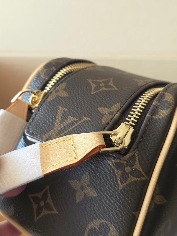 LV Monogram Zip Pouch 20cm Brown PVC & Leather Trim 292012
