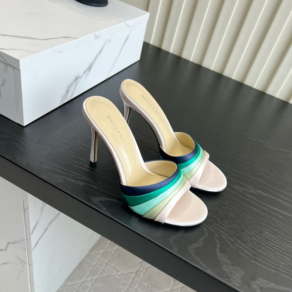 Mach Sandals 9.5cm Beige Ombre Satin 851916