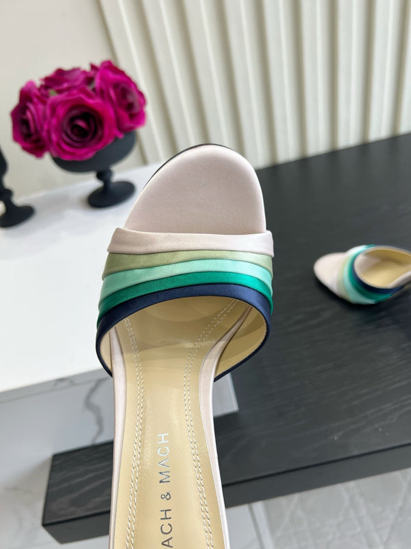 Mach Sandals 9.5cm Beige Ombre Satin 851916