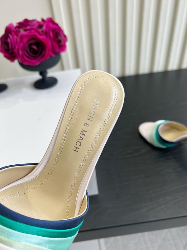 Mach Sandals 9.5cm Beige Ombre Satin 851916