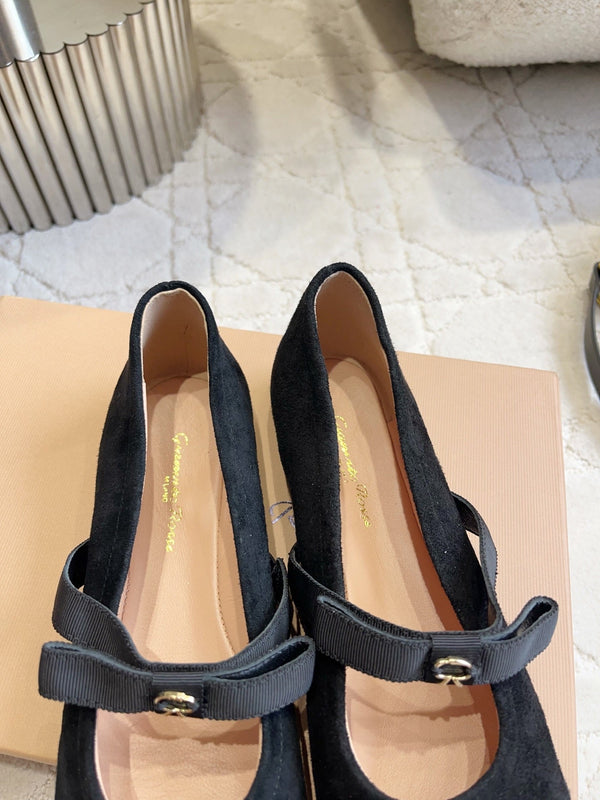 GR Mary Jane Flats Black Suede 851885