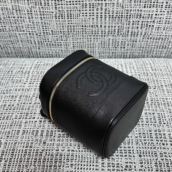 CC Vintage Vanity Bag 17.5cm Black Caviar Leather