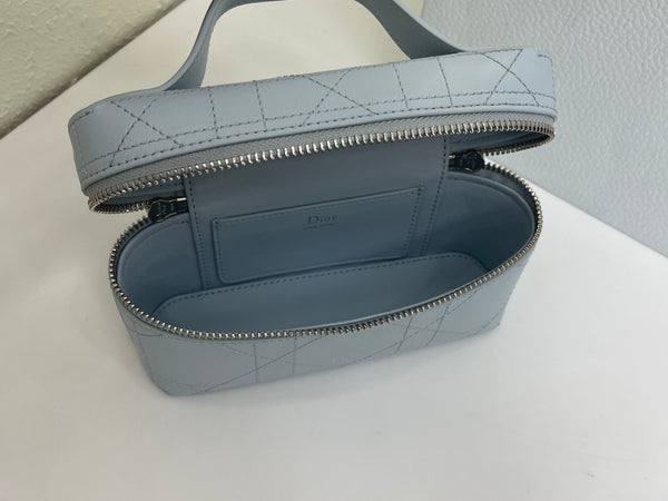 CD Cannage Vanity Chain Bag 19cm Blue Cowhide 158121