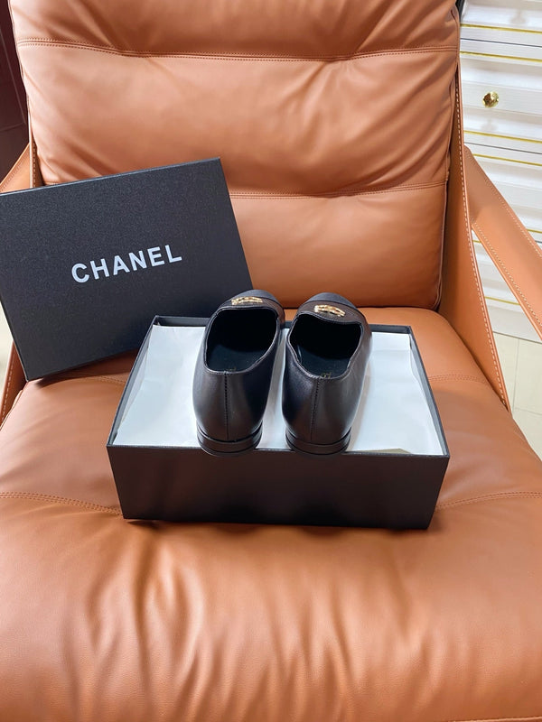 CC 26P Double C Loafers Black Lambskin & Grosgrain 857977