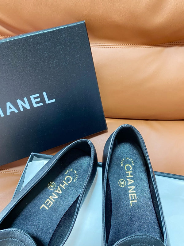 CC 26P Double C Loafers Black Lambskin & Grosgrain 857977