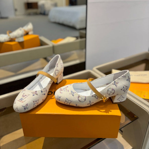 LV Romy Mary Jane Pumps White Multicolore Monogram Canvas 893587