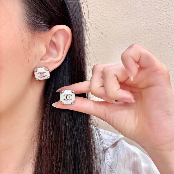 CC Square Stud Earrings 659639