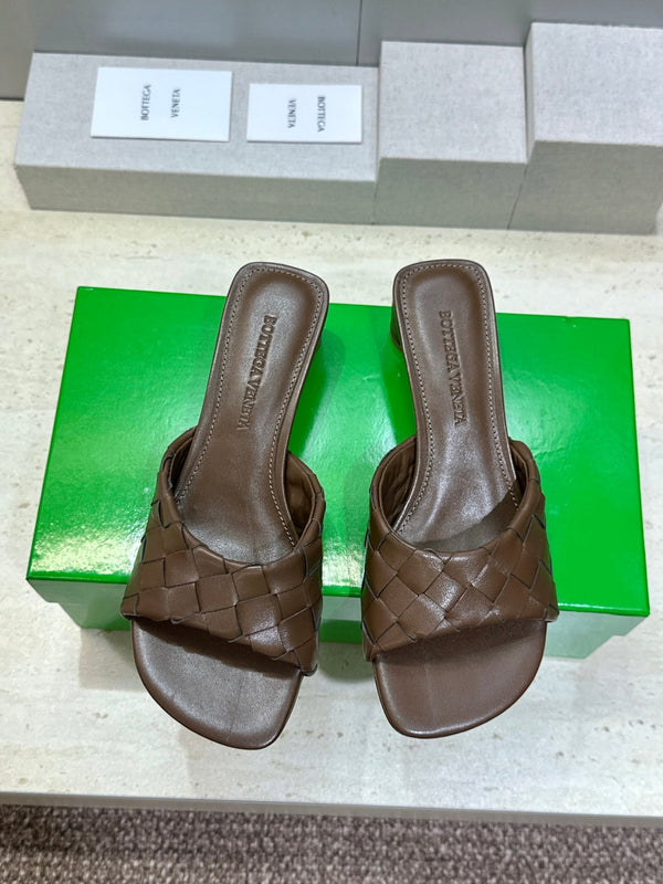 BV 26s Blink Intrecciato Mules 4.5cm Coffee Leather 896579
