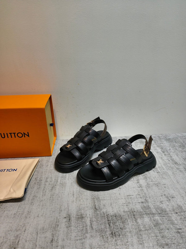 LV Nevada Comfort Fisherman Sandals Calfskin Leather 912855