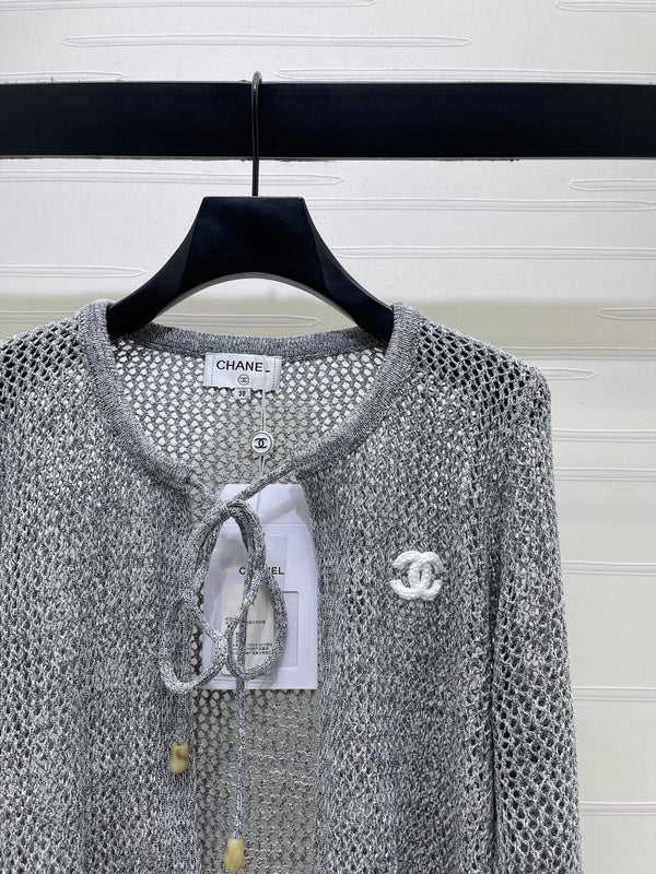 CC Crochet Cardigan & Tank Top Set White Wool 406413