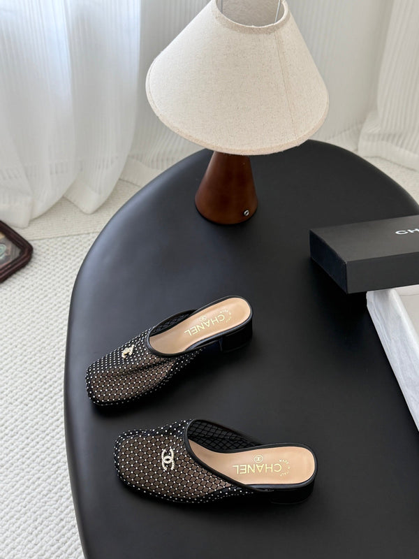 CC Coco Beach 26 CC Logo Mesh Mules Black Mesh 915141