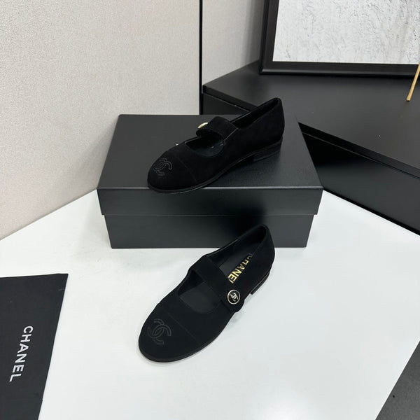 CC Mary Jane Flats Black Suede 925648