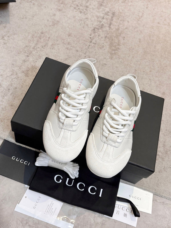 GG Flex Sneakers White Leather Suede 929234