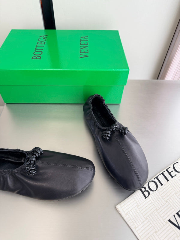 BV Fantasmina Ballerina Flats Black Leather 929581
