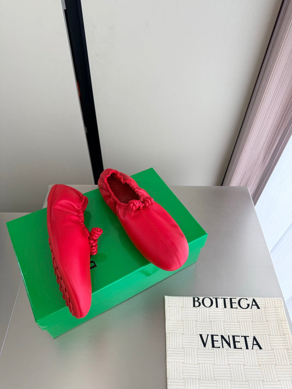 BV Fantasmina Ballerina Flats Red Leather 929580