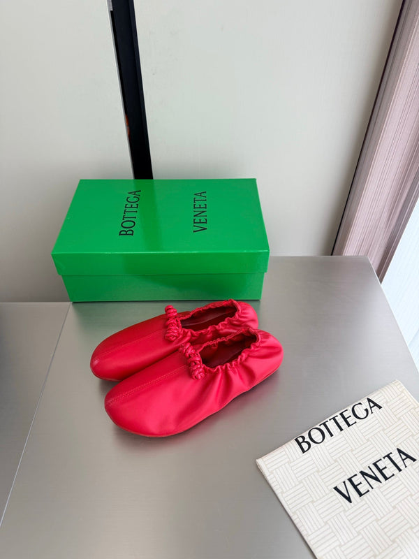 BV Fantasmina Ballerina Flats Red Leather 929580