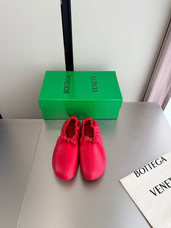BV Fantasmina Ballerina Flats Red Leather 929580